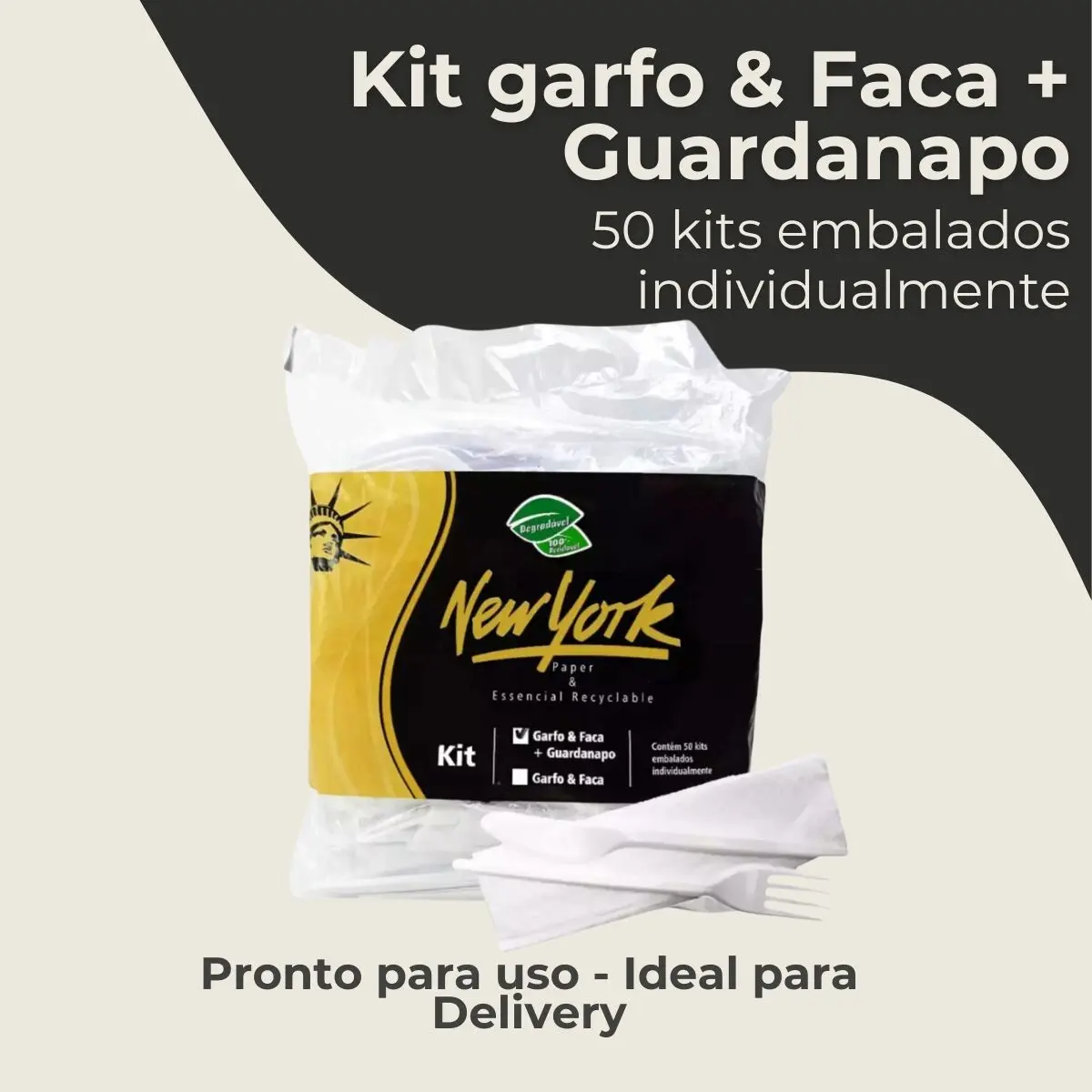 KIT GARFO E FACA TRANSPARENTE C/50 UNI - Imagem 2